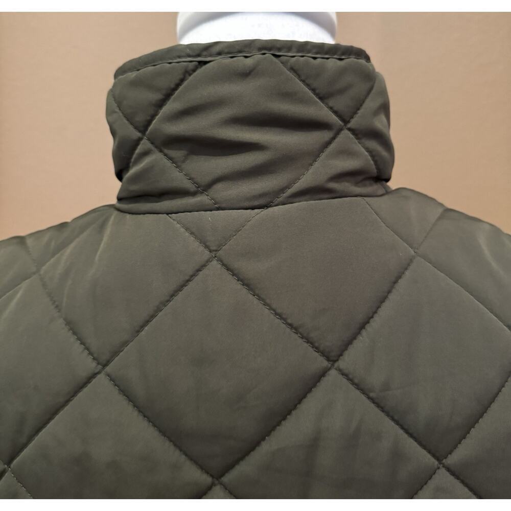 Quinn Vest Women’s Green Full Zip Quilted Pockets Mock Neck Size S - Picture 3 of 8
